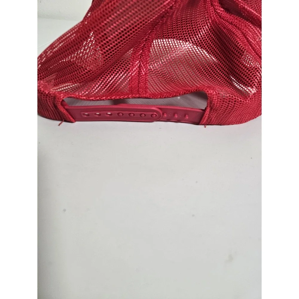 Bass Pro Shops Hat Men's One Size Adjustable Snap Back‎ Red Mesh Trucker